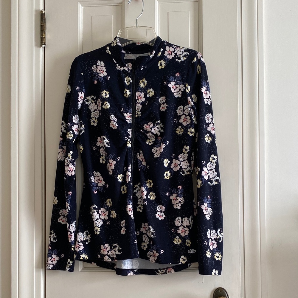 Maurices Navy Floral Athletic Jacket
